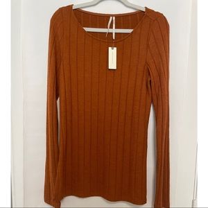 Anthropologie rust long sleeve top